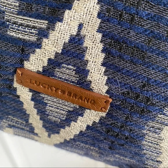 NWT Lucky Brand Blue and Tan Shoulder Bag - Picture 6 of 9